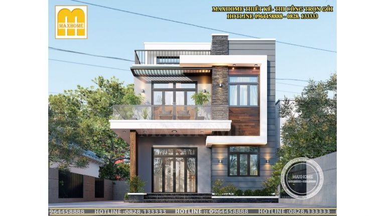 Mẫu biệt thự 2 tầng mái Bằng đẹp nổi bật tại Quảng Ninh | MH00305