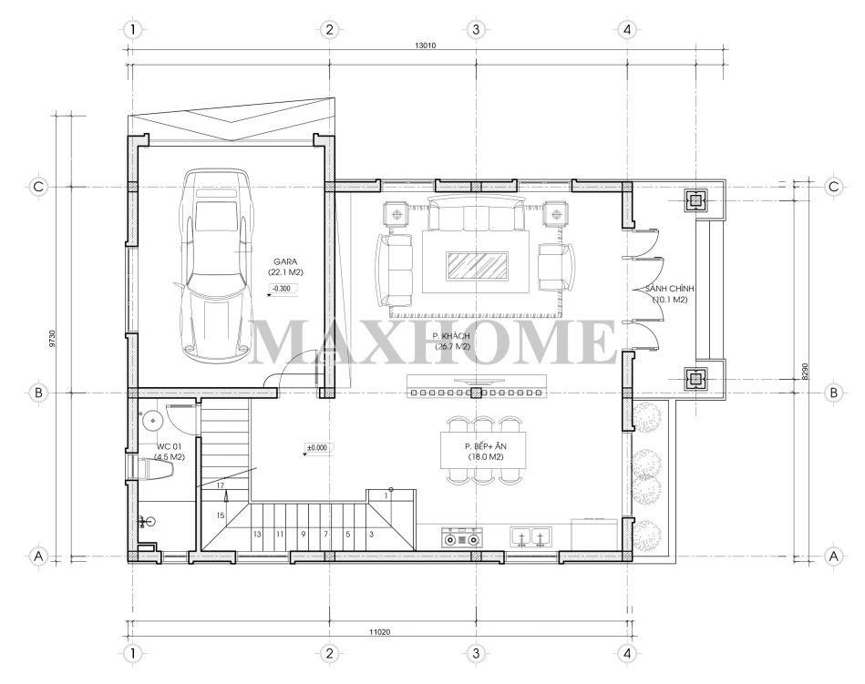 Biệt thự 3 tầng đẹp do Maxhome thiết kế và thi công tại Sơn La | MH00827