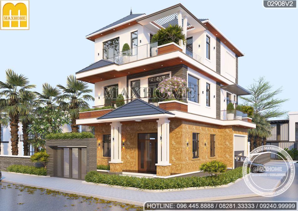 Biệt thự 3 tầng đẹp do Maxhome thiết kế và thi công tại Sơn La | MH00827