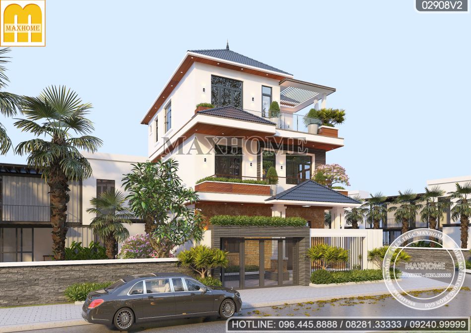 Biệt thự 3 tầng đẹp do Maxhome thiết kế và thi công tại Sơn La | MH00827