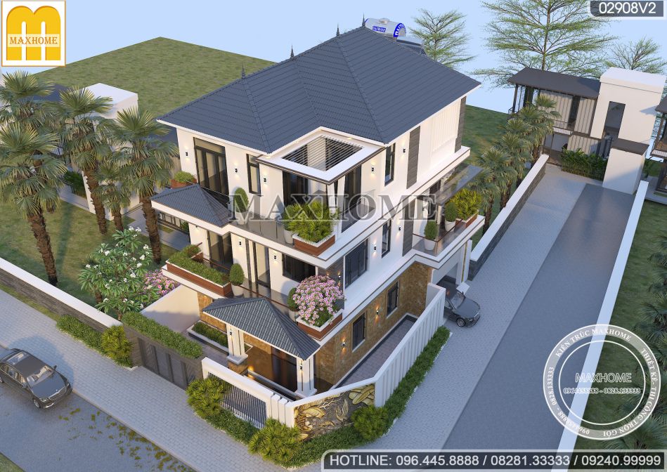 Biệt thự 3 tầng đẹp do Maxhome thiết kế và thi công tại Sơn La | MH00827