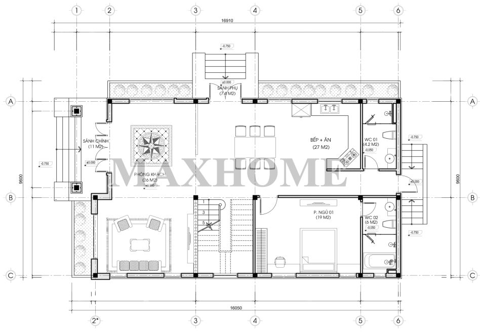 Mẫu nhà 2 tầng mái Nhật quá đẹp và tinh tế ở Trà Vinh | MH00432
