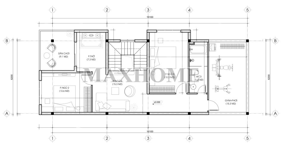 Mẫu nhà 2 tầng mái nhật do Maxhome thi công trọn gói | MH00434