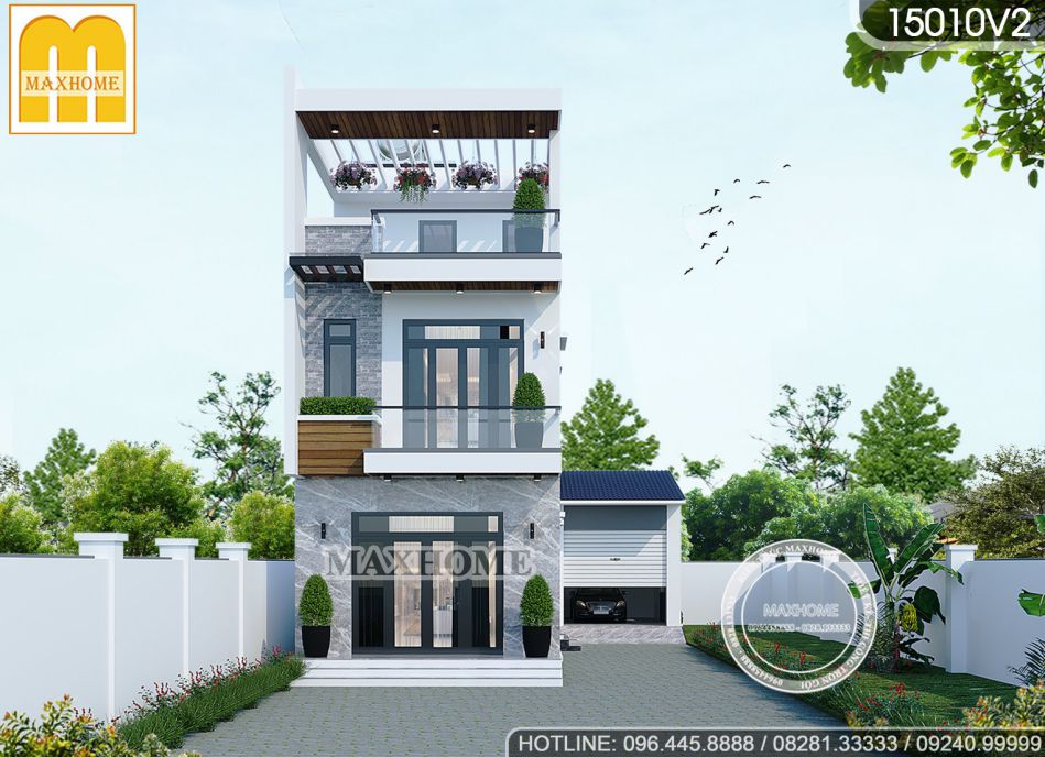 Nhà mái bằng cực kỳ sang trọng và hiện đại | MH00537