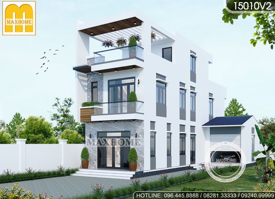 Nhà mái bằng cực kỳ sang trọng và hiện đại | MH00537