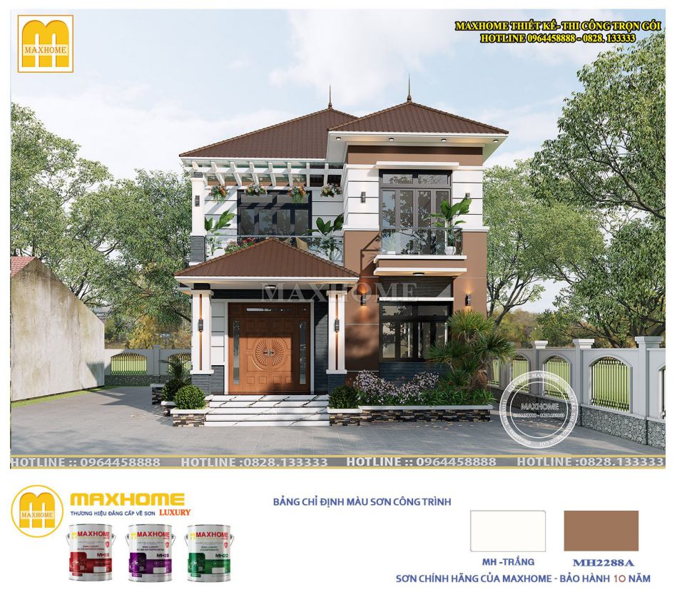 Mẫu nhà 2 tầng mái Nhật quá đẹp và tinh tế ở Trà Vinh | MH00432