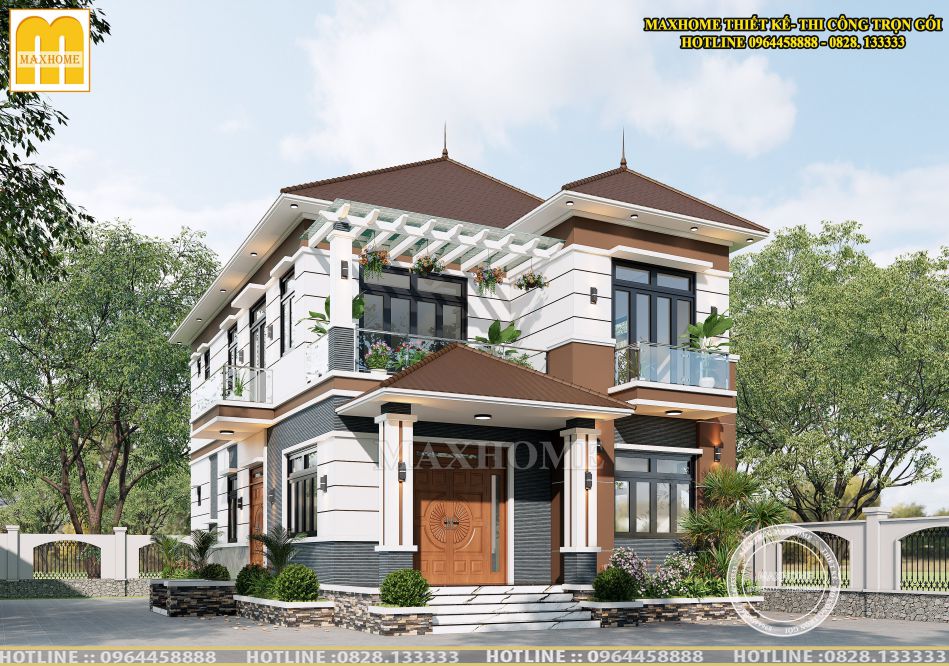 Mẫu nhà 2 tầng mái Nhật quá đẹp và tinh tế ở Trà Vinh | MH00432