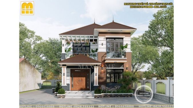 Mẫu nhà 2 tầng mái Nhật quá đẹp và tinh tế ở Trà Vinh | MH00432