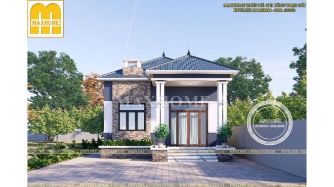 Mẫu nhà vườn mái Nhật mang phong cách hiện đại | MH00221