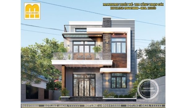 Mẫu biệt thự 2 tầng mái Bằng đẹp nổi bật tại Quảng Ninh | MH00305
